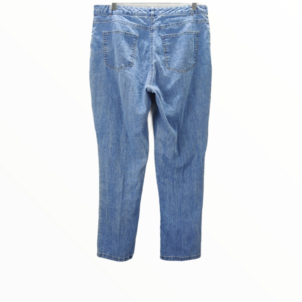Ruby Rd. High Rise Distressed Lace Patch Jeans 10 - Picture 2 of 8